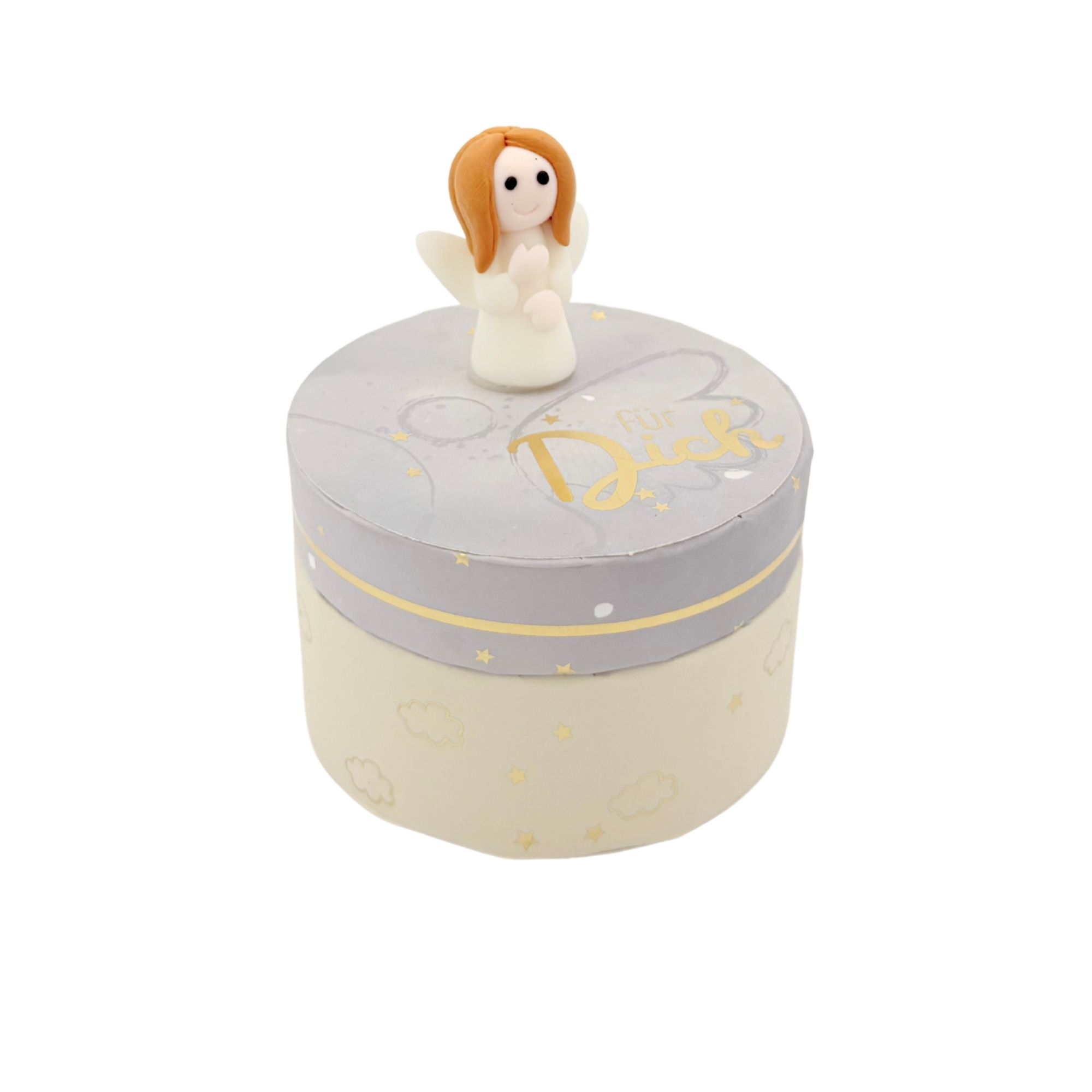 Geschenkschachtel rund mit Schutzengel "für Dich"