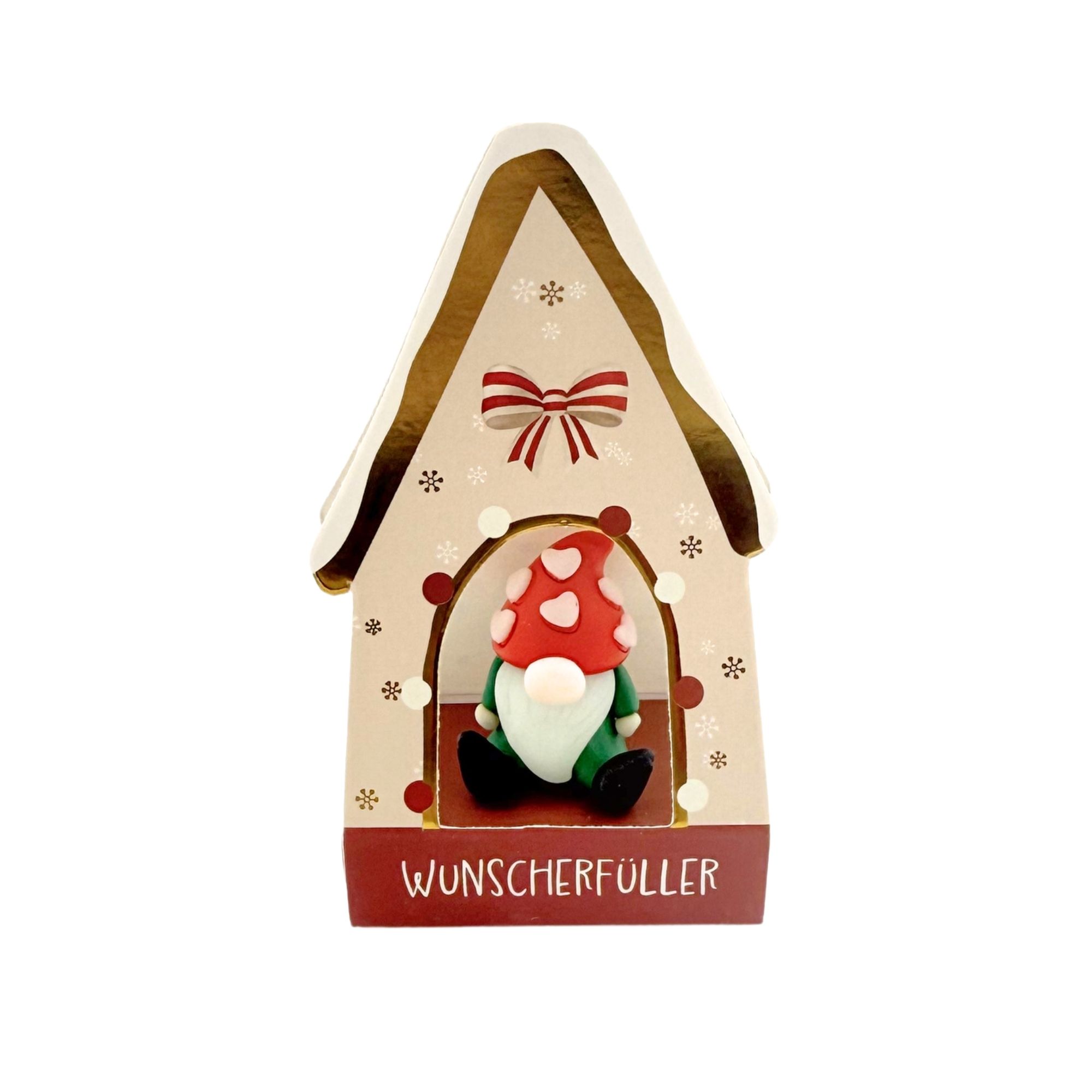 SET Weihnachts-Glücksbringer mit Häuschen, 24 Stk., 4-fach sort