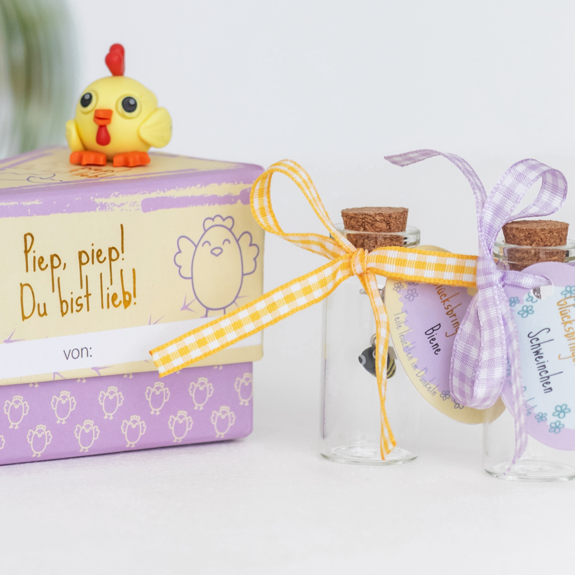 SET Frühlingsboten Charms im Fläschchen, 20 Stk. sort