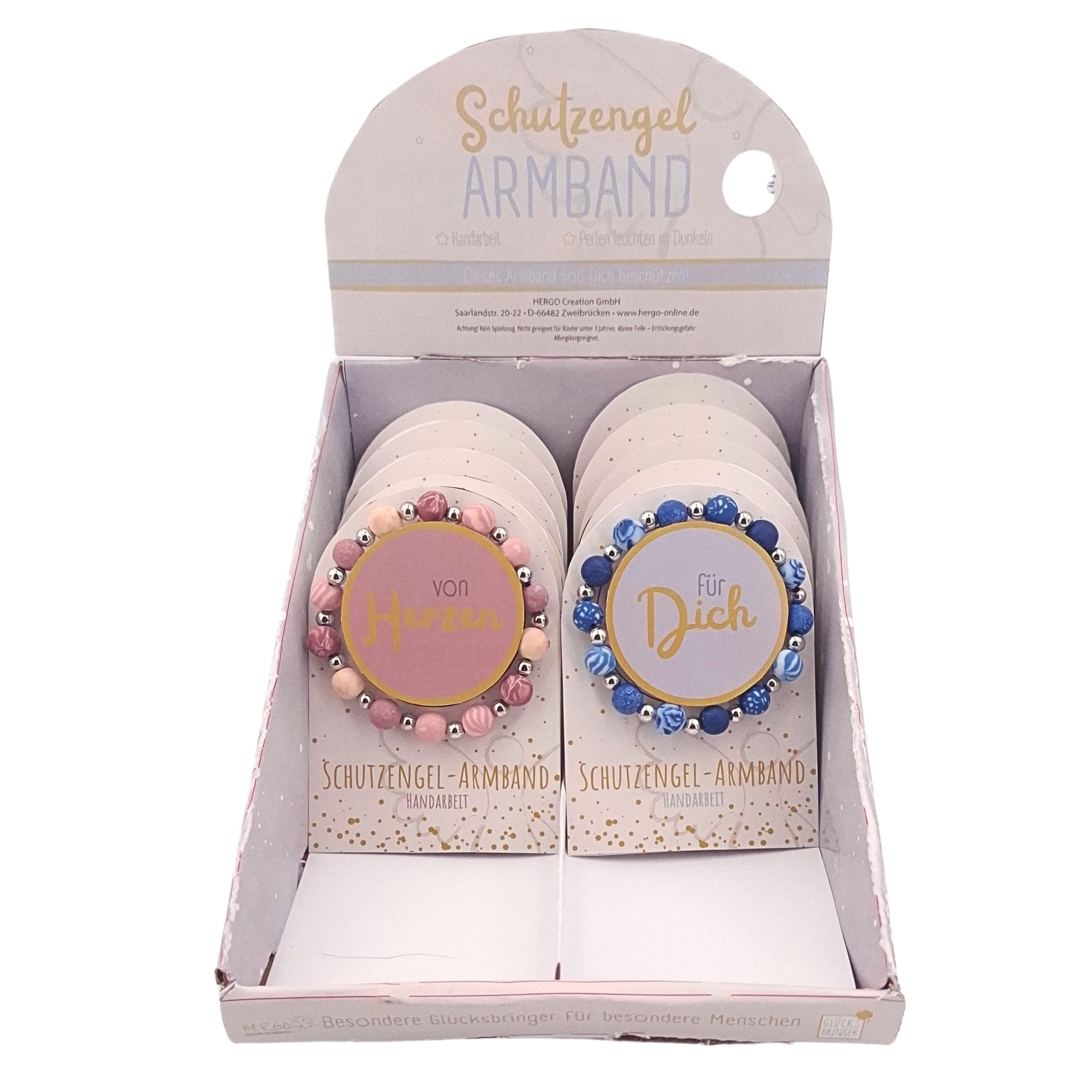 SET Schutzengel Armband auf Karte Erwachsene, 24 stk. 3-fach sort