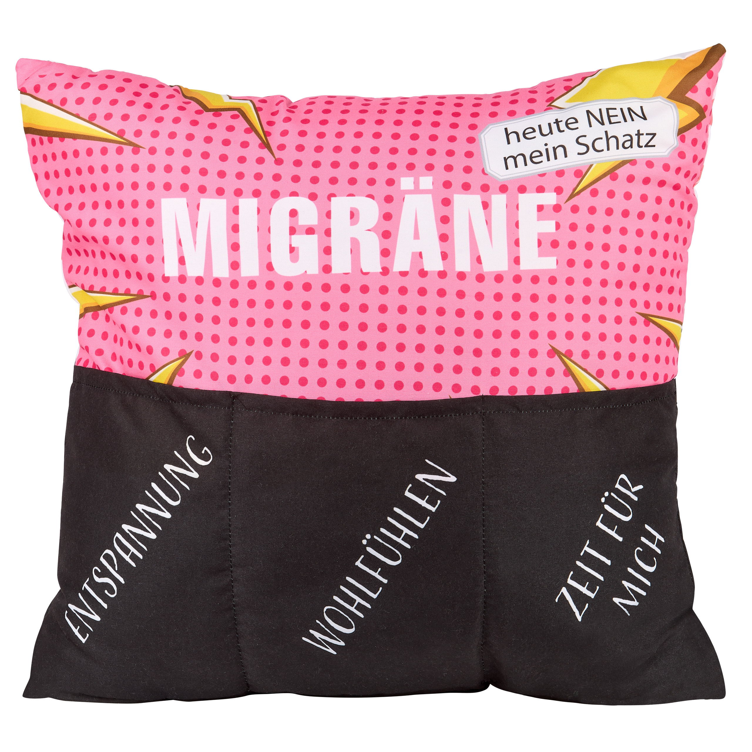 Wendekissen, Migräne/Sex, 43 x 43 cm
