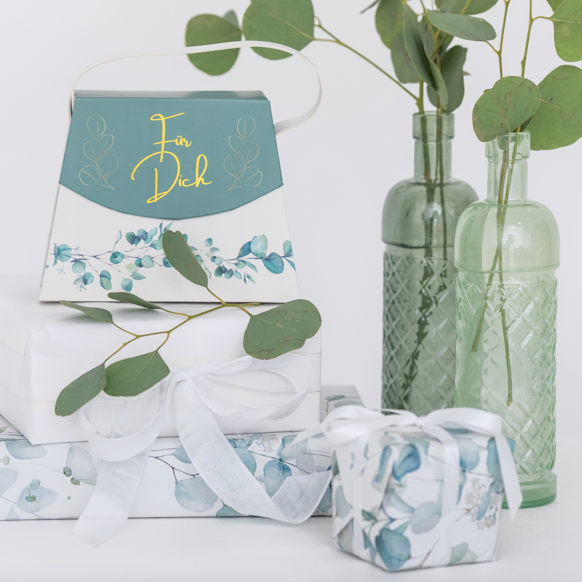 VE Taschen-Geschenkschachtel Eukalyptus