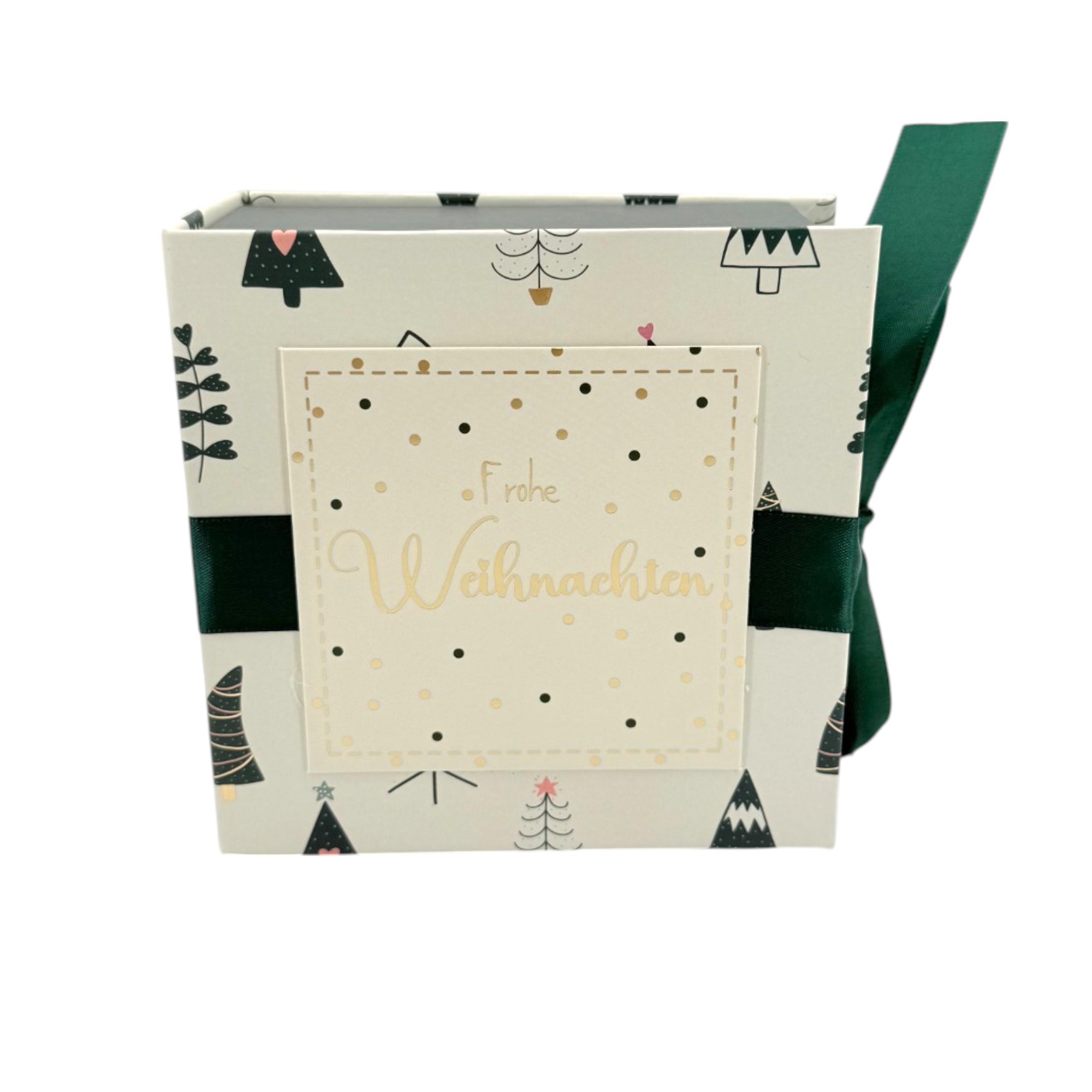 Schleifen-Geschenkschachtel 13 x 13 cm, Frohe Weihnachten