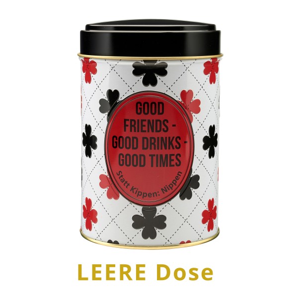 Teedose, leer - Good friends - good drinks - good times